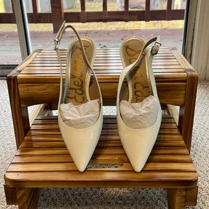 Sam Edelman White Patent slingback ankle heel-7M